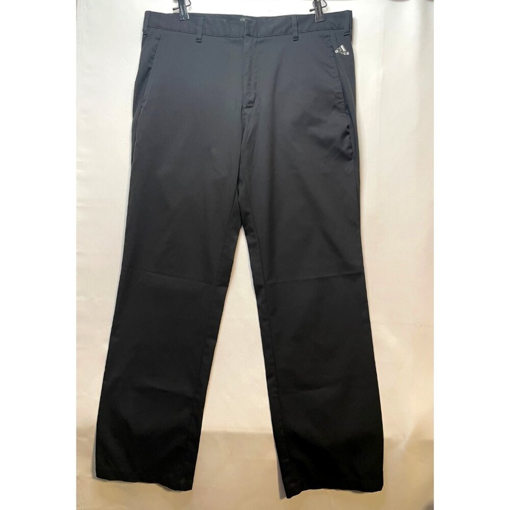 Adidas Golf pants mens 35 x 32 khaki lightweight hook eye black